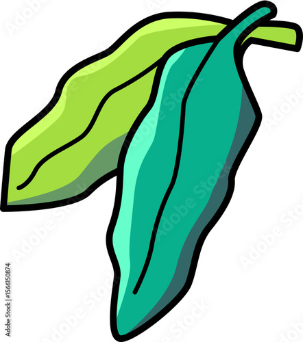 Pair of Chocolatte Leaf Illustration