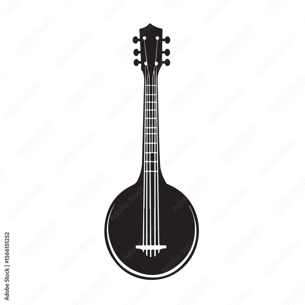 Naklejka premium banjo line art silhouette vector illustration