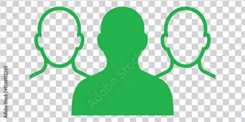 Green human figures communicating group people