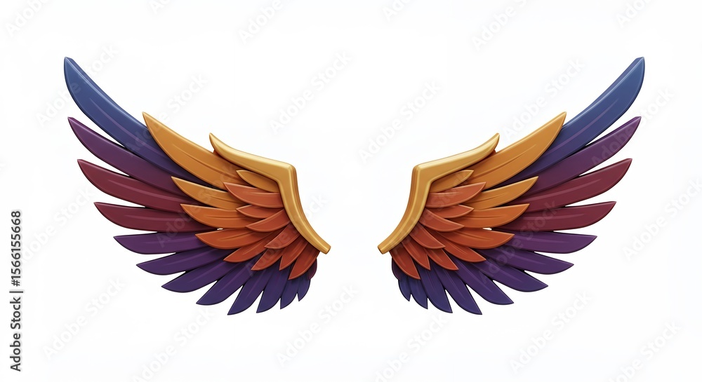 Fototapeta premium Colorful stylized wings