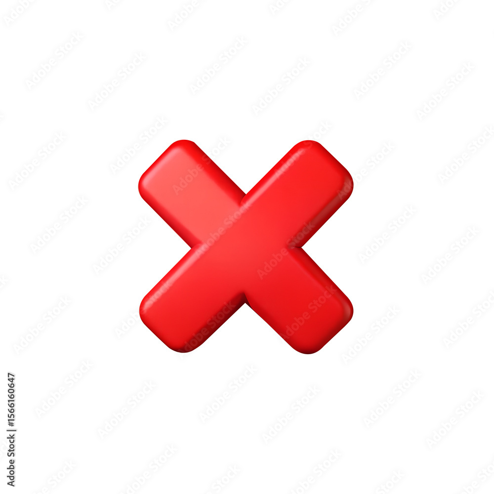 Obraz premium Bold red cross symbol three dimensional mark