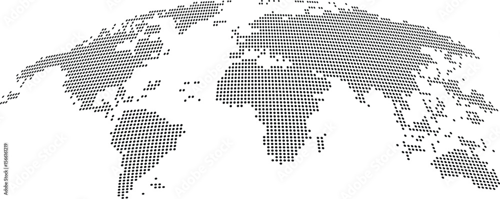Fototapeta premium dotted world map black isolated on transparent background