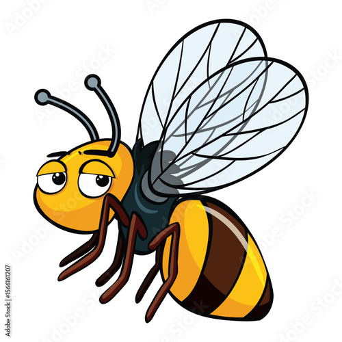 set cartoon bee character with flower honey barrel hive honeycomb vector design