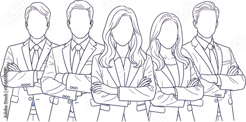 Business team illustration professional corporate group confident workforce