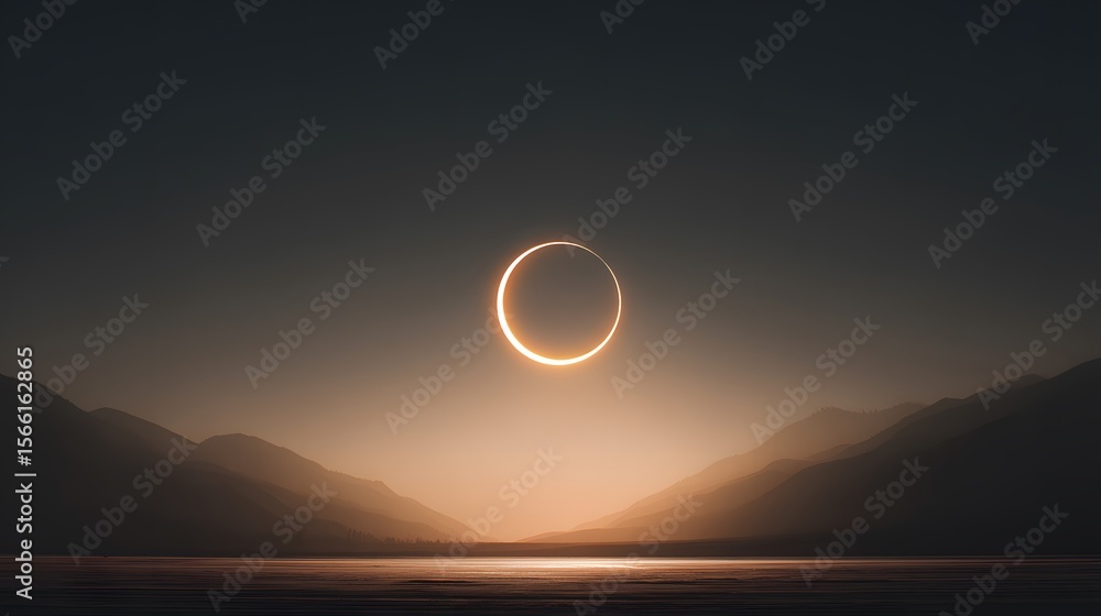 Obraz premium Solar eclipse casting shadows on landscape