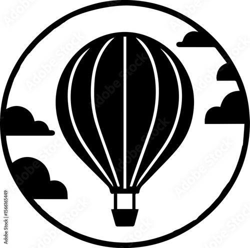 Hot Air Balloon Silhouette Icon