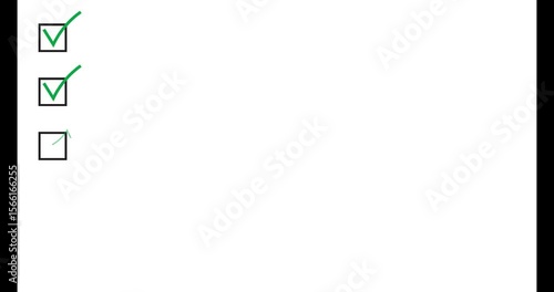 green check mark sign tick in checkbox on white background with blank space for design. checklist and approved concept 