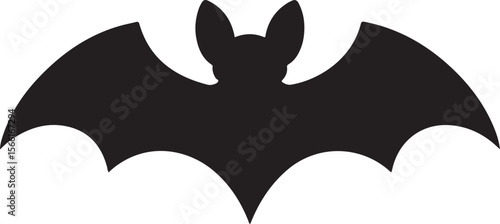 Silhouette of a Bat Halloween Clipart, Vector Graphic