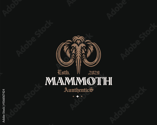 vintage majestic beast mammoth logo template
