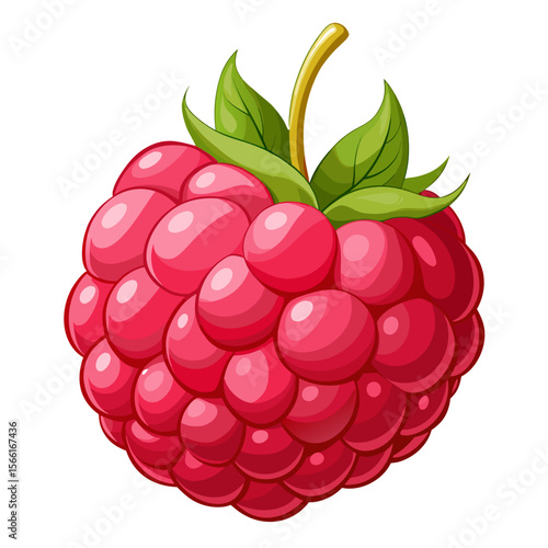 Realistic Ripe Raspberry PNG Vector on Transparent Background