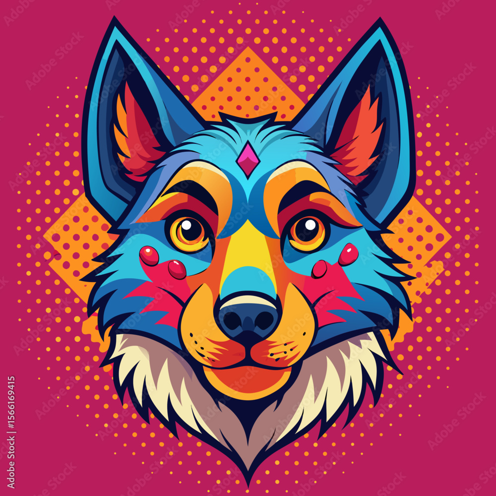 Fototapeta premium wolf head vector