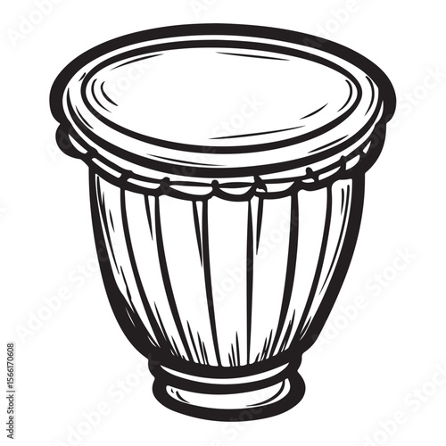 Traditional Bongo Drums silhouette, a vibrant percussion instrument – Bongo Drums illustration – Bongo Drums vector – Musical instrument silhouette 