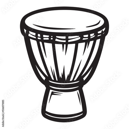 Traditional Bongo Drums silhouette, a vibrant percussion instrument – Bongo Drums illustration – Bongo Drums vector – Musical instrument silhouette 