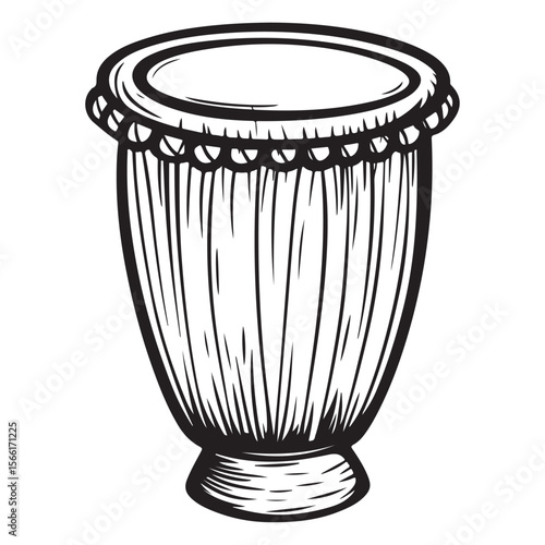 Traditional Bongo Drums silhouette, a vibrant percussion instrument – Bongo Drums illustration – Bongo Drums vector – Musical instrument silhouette 