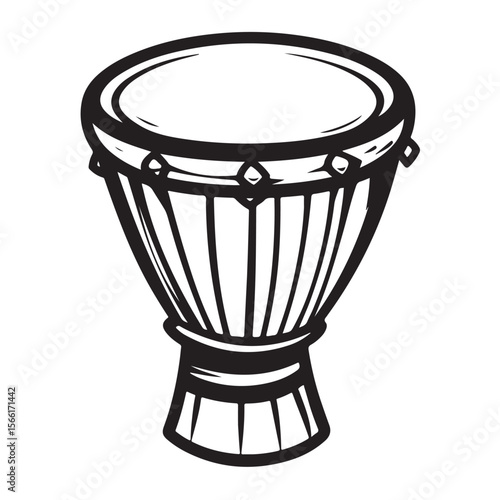 Traditional Bongo Drums silhouette, a vibrant percussion instrument – Bongo Drums illustration – Bongo Drums vector – Musical instrument silhouette 