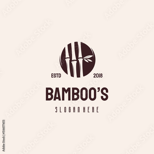 Bamboo's Tree Nature logo hipster retro vintage vector template