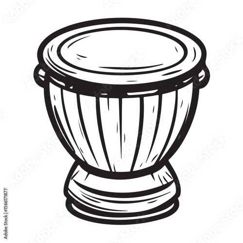 Traditional Bongo Drums silhouette, a vibrant percussion instrument – Bongo Drums illustration – Bongo Drums vector – Musical instrument silhouette 
