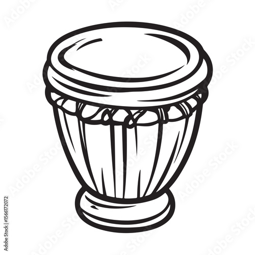 Traditional Bongo Drums silhouette, a vibrant percussion instrument – Bongo Drums illustration – Bongo Drums vector – Musical instrument silhouette 
