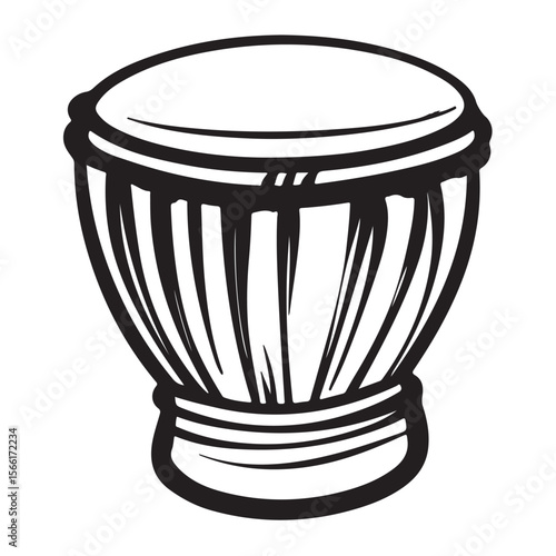Traditional Bongo Drums silhouette, a vibrant percussion instrument – Bongo Drums illustration – Bongo Drums vector – Musical instrument silhouette 