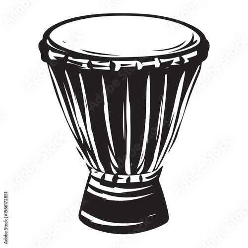 Traditional Bongo Drums silhouette, a vibrant percussion instrument – Bongo Drums illustration – Bongo Drums vector – Musical instrument silhouette 
