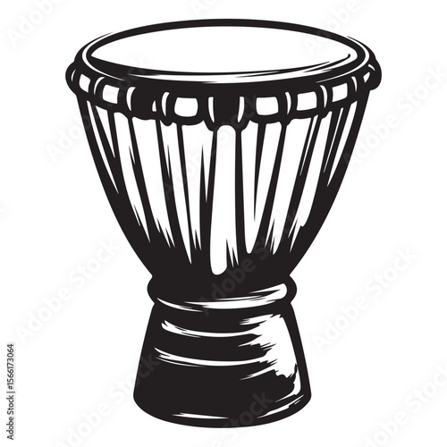 Traditional Bongo Drums silhouette, a vibrant percussion instrument – Bongo Drums illustration – Bongo Drums vector – Musical instrument silhouette 