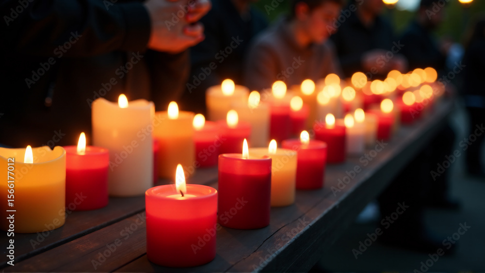 A candlelit vigil, representing remembrance for those lost to suicide and hope for those struggling. A candlelit vigil, representing remembrance for those lost to suicide and hope for those struggling.