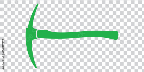 Green pickaxe tool digging mining
