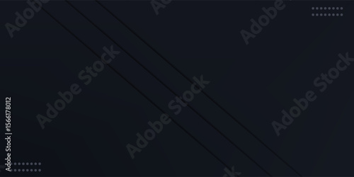 Dark deep black dynamic abstract vector background with straight lines. Modern creative halftone premium gradient.