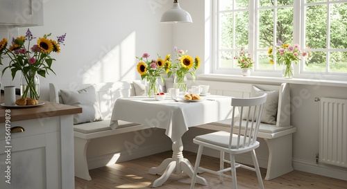 Wallpaper Mural Cozy kitchen nook with sunflowers Torontodigital.ca