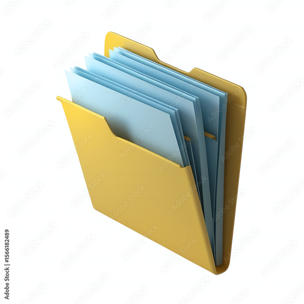3d folder with documents 3d folder with documents