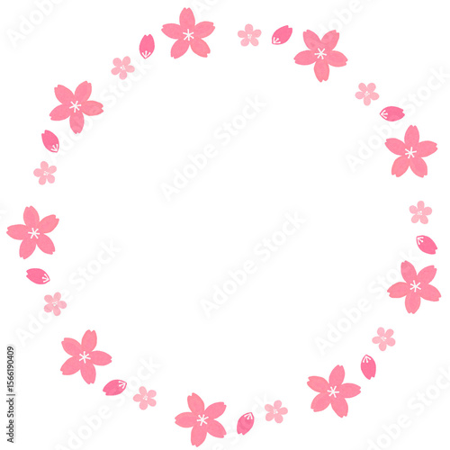 Flower circle frame wreath illustration