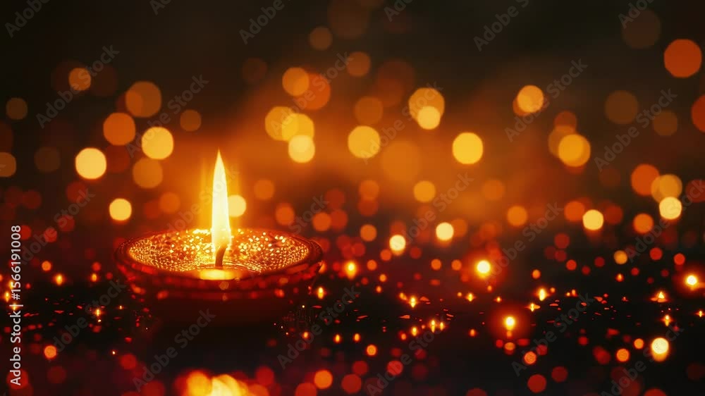 A lone candle in a sea of blurred lights and darkness A lone candle in a sea of blurred lights and darkness