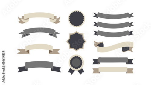Download vector ribbons and seals for graphic design and web design projects