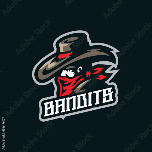 Bandits mascot logo design with concept style for badge, emblem and t shirt printing. Bandits head illustration.