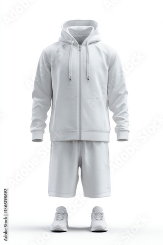 Wallpaper Mural White Tracksuit with Hoodie, Shorts and Shoes Torontodigital.ca