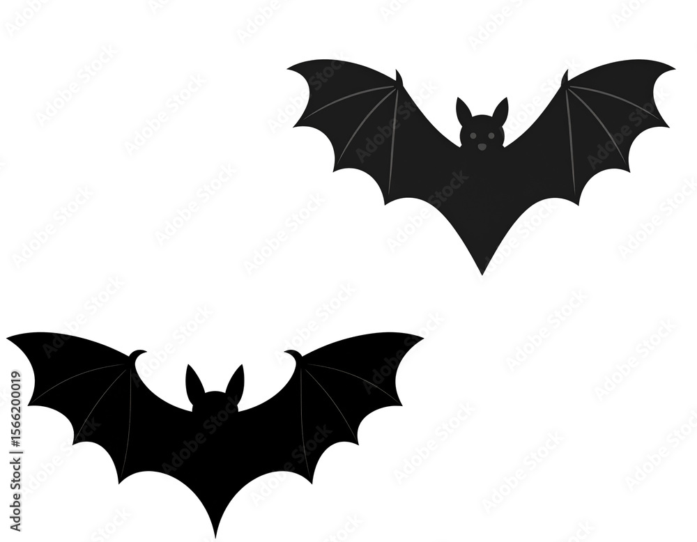 Fototapeta premium Black bat Halloween decoration on white background