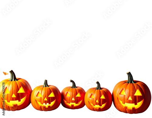 Pumpkin background for Halloween decoration on white background.