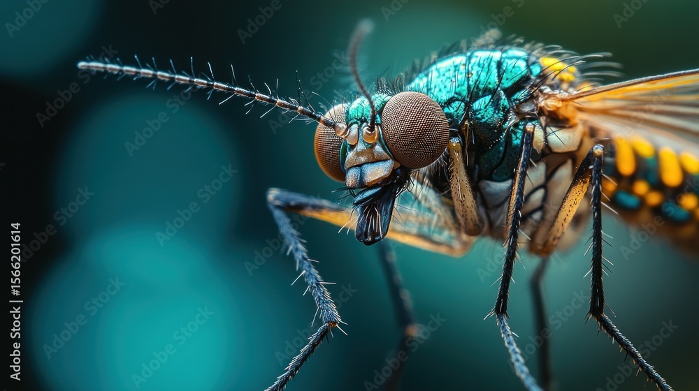 Naklejka premium Close-up of a colorful insect with intricate details.