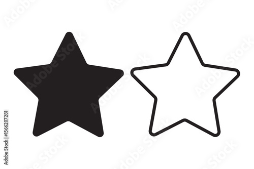 Star cookie shape. Vector cookie cutter design. Christmas star black illustration. Die cut, laser cutting. Shape for cutting.