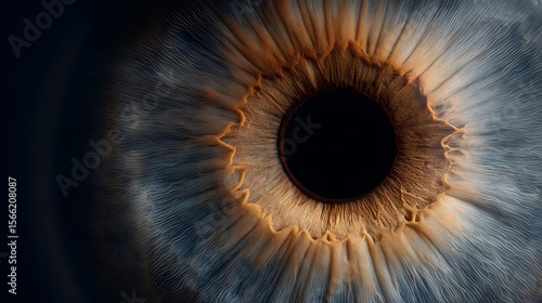 Extreme close-up of human iris or eye patterns
