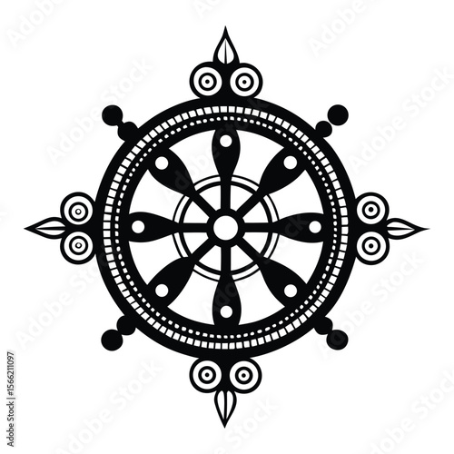 Claude Tibetan Mandala Design Vector – traditional geometric floral ornament isolated on white background.
