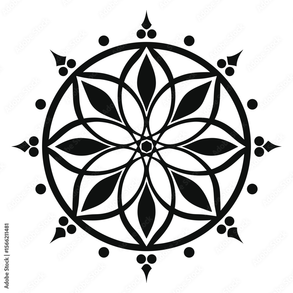 Fototapeta premium Claude Tibetan Mandala Design Vector – traditional geometric floral ornament isolated on white background. 