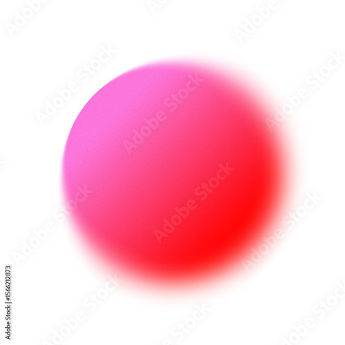 Blurred pink and red gradient circle illustration with noise and grainy texture