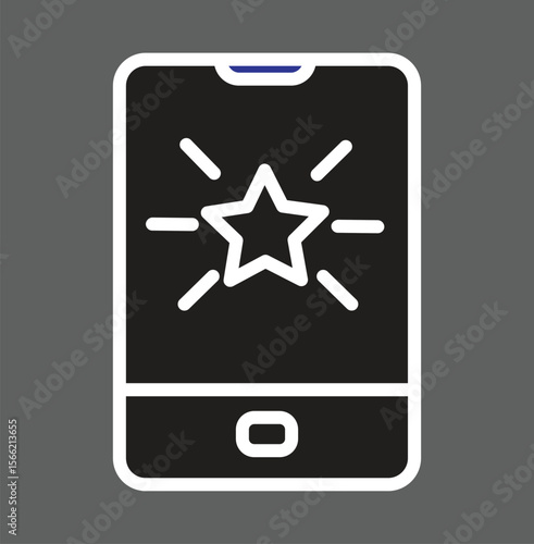 Mobile screen with SEO growth line icon showing analytics report or app performance with transparent background