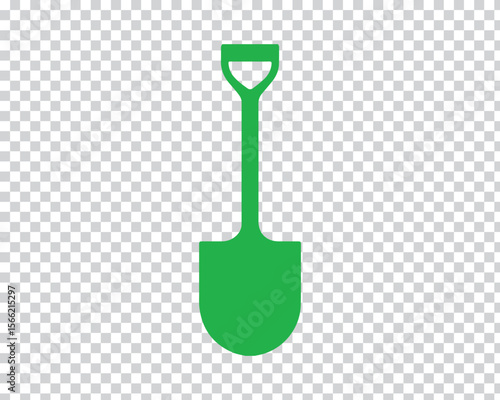 Green shovel tool icon garden digging