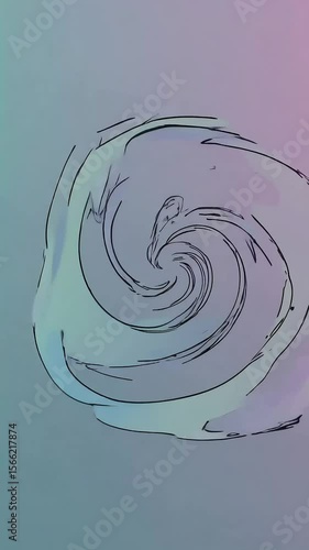 Abstract merging horses in fluid animation with pastel tones