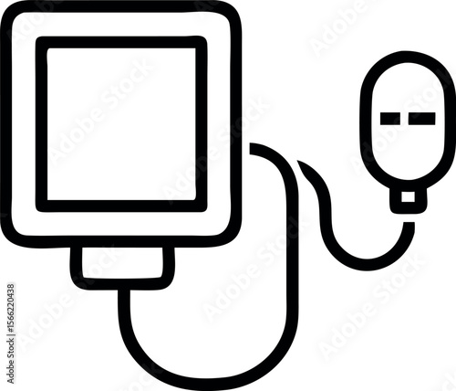 Vector art of a sphygmomanometer is used to measure blood pressure isolated on white background