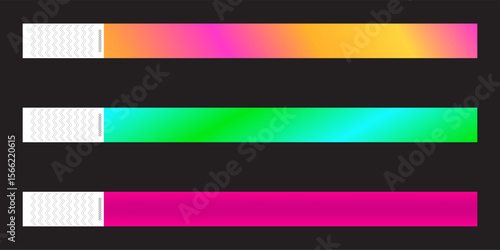 Paper event bracelet mockup. Admission wristband template for festival, concert, cinema, party, disco entrance isolated on transparent background. Patient identification band.