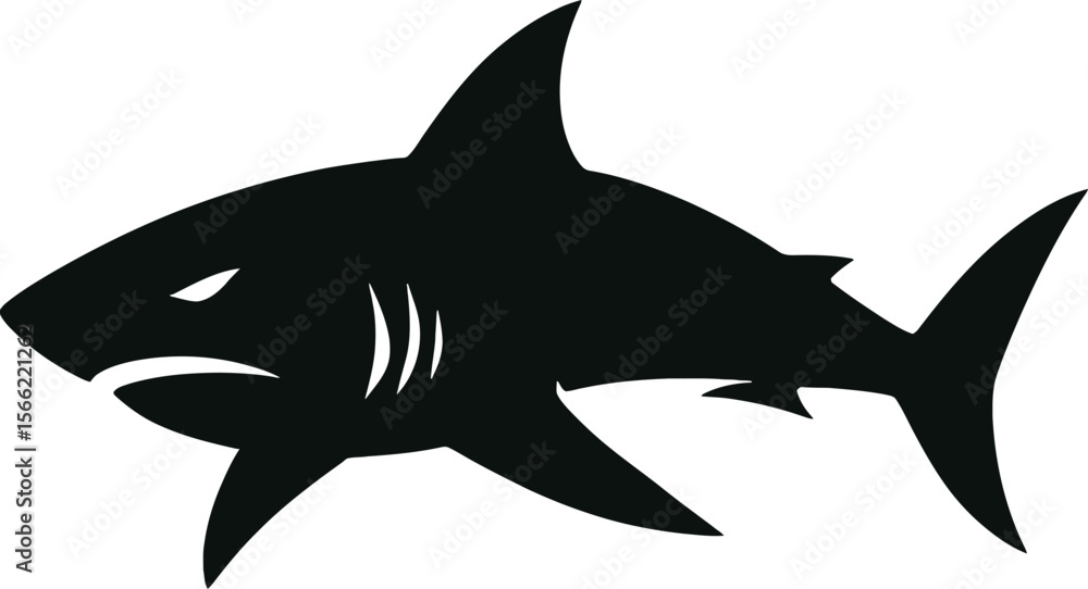 Fototapeta premium Silhouette of a Fierce Shark
