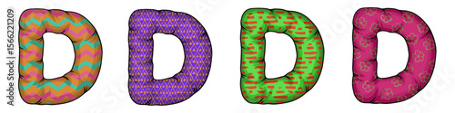 Illustration alphabet letter set  A B C D